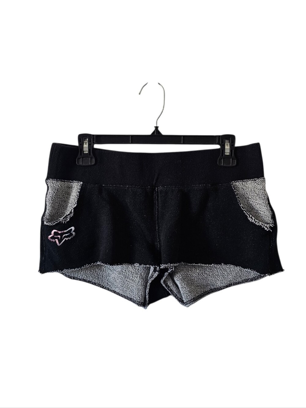 Fox Racing Womens Aimless Fleece Lounge Shorts Black Grey Y2K Indie Gym Size M
